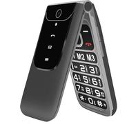 Brisum Teléfono móvil para personas mayores sin contrato, teléfono móvil plegable con botones grandes, 2 G GSM teléfono móvil para personas mayores con pantalla a color de 2,4 pulgadas, doble SIM,