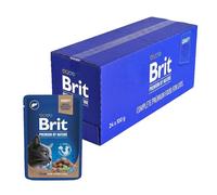 Brit Bolsas de Comida húmeda para Gatos esterilizados, Sabor hígado en Salsa, sin azúcar añadido, 24 x 100 g