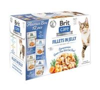 Brit Care Fillets in Jelly Flavour Box - Comida húmeda para Gatos, sin Cereales, 12 Unidades
