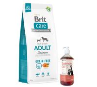 BRIT CARE Grain-free Adult Salmón 12kg & Aceite de salmón Lab-V 1000 ml