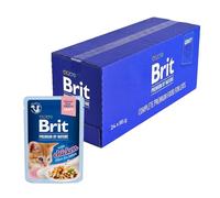 Brit Comida húmeda Premium para Gatitos, filetes delicados en Salsa con Pollo, alimento equilibrado para Gatitos, 24 x 85 g