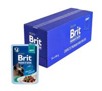 Brit Comida húmeda Premium para Gatos, filetes delicados en Salsa de Vacuno, Comida Rica en proteínas para Gatos, 24 x 85 g