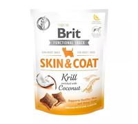 Brit Functional Snack Skin & Coat, aperitivo semihúmedo para perros con coco y krill, zinc y biotina, 150 g