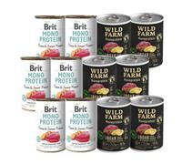 BRIT MONO PROTEIN TUNA & SWEET POTATO 6x400 g + Wild Farm Monoprotein Wild Boar 6x400 g