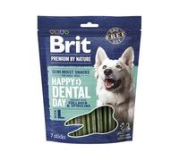 Brit Palitos dentales semihúmedos Premium by Nature Dog para perros grandes, cuidado dental e higiene bucal, 7 unidades de 250 g