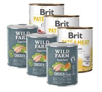 Brit Pate & Carne con Pollo 3x800g + WILD FARM Superfood Chicken (Pollo con calabaza, manzana y hierbas) 3x800g pienso para perros sin cereales