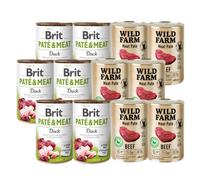 BRIT PATE & MEAT DUCK 6x400g + Wild Farm Pate Beef 6x400g