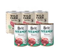 BRIT PATE & MEAT VENISON 3x800 g + WILD FARM Pate Beef 3x800 g