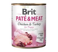 Brit Paté y Carne para Cachorro Pollo con Pavo 18x800g