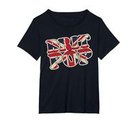 Brit Pop, Escena Musical clásica de la Gran Vendimia de los 90 desgastada Camiseta, Mujer Tallas Grandes, Negro, 4XL Grande