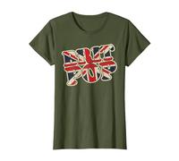Brit Pop, Escena Musical clásica de la Gran Vendimia de los 90 desgastada Camiseta, Mujer, Verde Oliva, XS