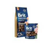 Brit Premium By Nature Adulto M con Pollo 15kg + ¡Sorpresa para el Perro GRATIS!