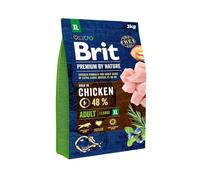 Brit Premium by Nature Adult XL - Alimento seco para Razas de Perros extragrandes, Ayuda a la digestión, articulaciones y defensas, 3 kg