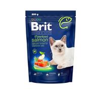 Brit Premium by Nature - Alimento seco para Gatos esterilizados, Sabor salmón, 800 g