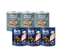 Brit Premium by Nature Carne de vacuno con tripa 3x800 g + WILD FARM Superfood Carne de vacuno 3x800 g
