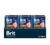Brit Premium by Nature - Comida húmeda para Perros Adultos, Pollo con Corazones de Pollo, 6 x 800 g