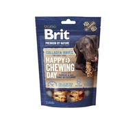 Brit Premium by Nature - Juego de 2 bocadillos de colágeno ondulados para Masticar para Perros, colágeno y Mantequilla de Cacahuete