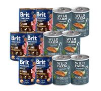 Brit Premium by Nature Lamb With BUCKWHEAT 6x400g + Wild Farm Superfood Salmon 6x400g
