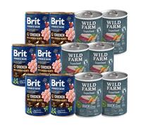 Brit Premium by Nature Pollo con corazones de pollo 6x400 g + Wild Farm Superfood Pato 6x400 g