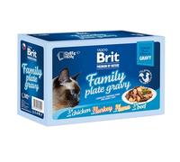 Brit Premium Delicate Comida húmeda Multipack para Gatos, filetes delicados en Salsa, Pollo, Pavo, Ternera y atún, Comida para Gatos Rica en proteínas, 12 x 85 g