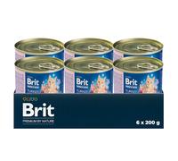 Brit Premium Pâté Comida húmeda para Gatos, Sabor a Pavo e hígado, 6 x 200 g