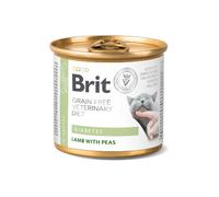 Brit Veterinary Diet - Alimento para gatos con diabetes, sin cereales, cordero y guisantes | Húmedo (en lata) | 200 g