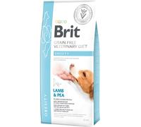 Brit Veterinary Diet - Alimento para perros con obesidad sin cereales, cordero y guisantes | 2 kg