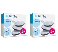 BRITA 3 filtros para el agua, Cartuchos filtrantes compatibles con botellas con filtro de agua que reducen la cal y el cloro, Weiß, 3 Unidad (Paquete de 2)