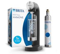 BRITA Aireador de agua sodaONE negro, incluye cilindro de CO2 y botella de PET sin BPA, potencia de agua con gas chispeante (hasta 60 l por cilindro)