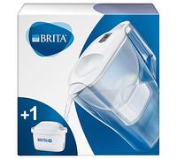 BRITA Aluna - Jarra de Agua Filtrada con 1 cartucho MAXTR Filtro de agua BRITA que reduce la cal y el cloro - Agua filtrada para un sabor excelente - Filtro de agua color blanco, 2.4 litros