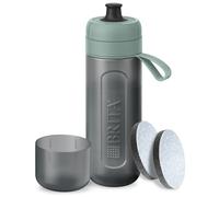 BRITA Botella deportiva Modelo ACTIVE Verde Oscuro (600ml) con 2 filtros MicroDisc, flexible sin BPA, filtra cloro, impurezas, hormonas, pesticidas y conserva minerales.