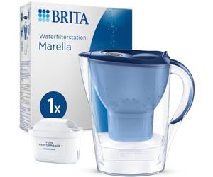 Brita Carafe Filter Marella Bleue (2.4l) Includeva 1 Cartuccia AlL-IN-1 Maxtra Pro