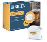 BRITA Cartuchos de filtro de agua MAXTRA PRO Experto en Cal - Pack 4 | Recambio original compatible jarras BRITA - filtración extra de cal y protección de electrodomésticos