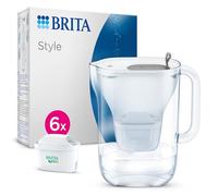 BRITA Jarra con filtro de agua Style Grafito (2,4 l) incl. 6x cartuchos MAXTRA PRO All-in-1 Diseño adaptable al frigorífico con luz LED inteligente Tapa abatible que reduce cloro, cal e impurezas.