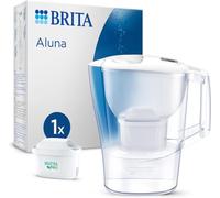 BRITA Jarra filtradora de agua MAXTRA Aluna, 1x filtro Pure Performance | Blanca (2.4L) jarra apta para puerta de frigorífico con pantalla digital, reduce PFAS, cloro, cal e impurezas (SmartBox)
