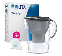 BRITA Jarra filtrante Marella Graphite (2,4l) incl 3 cartuchos filtro de agua grifo MAXTRA PRO All-in-1 reduce PFAS, piedra caliza, cloro, algunas impurezas y metales indicador temporal, ecoembalaje