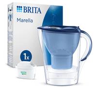 BRITA Jarra con Filtro de Agua Marella Azul (2,4 l) Incl. 1x Cartucho MAXTRA PRO All-in-1 - jarra adaptable al frigorífico con LTI digital y tapa abatible que reduce cloro, cal e impurezas.