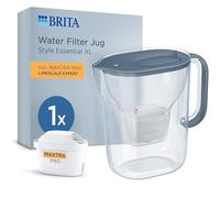 BRITA Jarra filtrante Style Essential XL (3.6L) incl. 1x MAXTRA PRO EXPERTO EN CAL | Compatible con la puerta del frigorífico, con indicador LED, filtra impurezas y metales