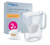 BRITA jarra filtrante Style Essential Blanca (2.4L) incl. 2x MAXTRA PRO Experto en Cal | compatible con la puerta del frigorífico, con indicador LED, filtra la cal, y mucho más