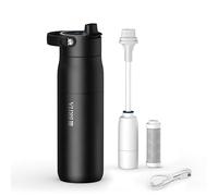 BRITA LARQ iQ Botella filtrante Negro 680 ml con seguimiento inteligente de hidratación, filtro de carbón activado y autolimpieza UV-C