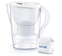 BRITA Marella - Jarra de Agua Filtrada con 1 cartucho MAXTRA+ - Filtro de agua BRITA que reduce la cal y el cloro - Agua filtrada para un sabor excelente - Filtro de agua color blanco, 2.4 litros