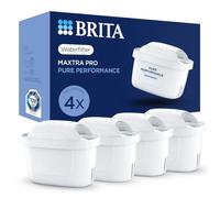 BRITA MAXTR 4 filtros para el agua - Cartuchos de filtrado para el agua - Recambios compatibles con jarras BRITA que reducen la cal y el cloro, 4 meses, Blanco