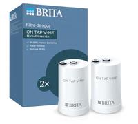 BRITA ON TAP V-MF filtro agua de recambio para sistemas ON TAP y ON TAP PRO | 2x cartucho de recambio original (600L) reduce 99,999% de bacterias, PFAS, cloro, micropartículas y metales