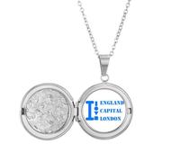 Britain Capital London Art Deco - Collar con medallón de moda, joyería para regalo de cumpleaños