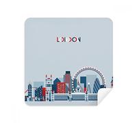 Britania UK London - Juego de 2 limpiadores de pantalla de gamuza para gafas, diseño de torre de ojo de Londres, color azul