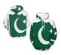 Británico Adultos Unisex Chaqueta con Capucha Pakistán Bandera Pullover Ropa Trabajo Jersey Hombres Trabajo Capucha Adolescente Cuello Redondo Bolsillo