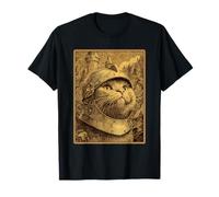 Británico Caballero Pelo Corto Medieval Gato Fantasía Surrealista Felino Camiseta