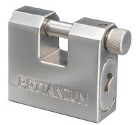 Britanium® BRX/66 Candado de Seguridad Blindado de Alta Seguridad. Cerradura para Contenedor. Cilindro de Seguridad Antitaladro y Resistente. Candados para Puertas, Motos, Cobertizos y Garajes
