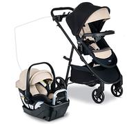Britax Willow Brook S+ - Sistema de viaje para bebé, asiento de coche infantil y cochecito con base alpina, tecnología ClickTight, inserto y cubierta SafeWash, ónix arena