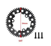 BritBolt 45# Acero M1 Metal Spur Gear 46T 50T 51T 52T 54T Compatible con 1/10 2.0 VXL 1/5 6S 8S Modelos y 1/10 Maxx 4S 1/7 XO-1 Vehículos(54T)